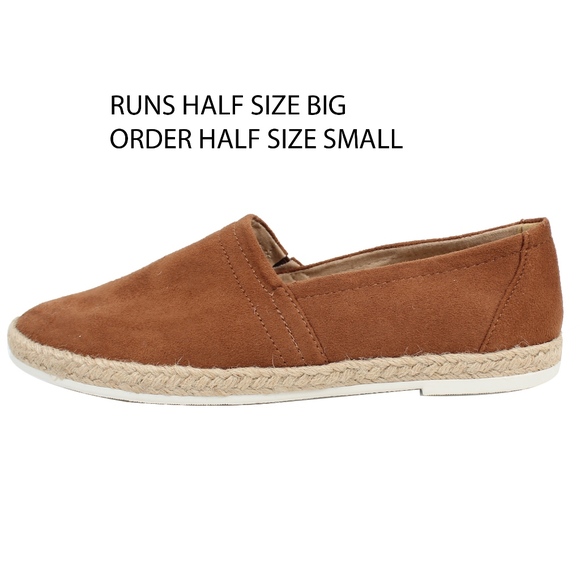 Chestnut faux suede espadrille slip on loafer - Picture 2 of 7